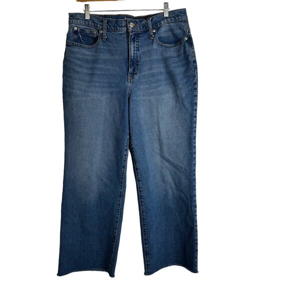 J. Crew Denim - J. Crew Slim Wide Leg Raw Hem Jeans Size 31T Tall Classic Lagenlook Boho Casual